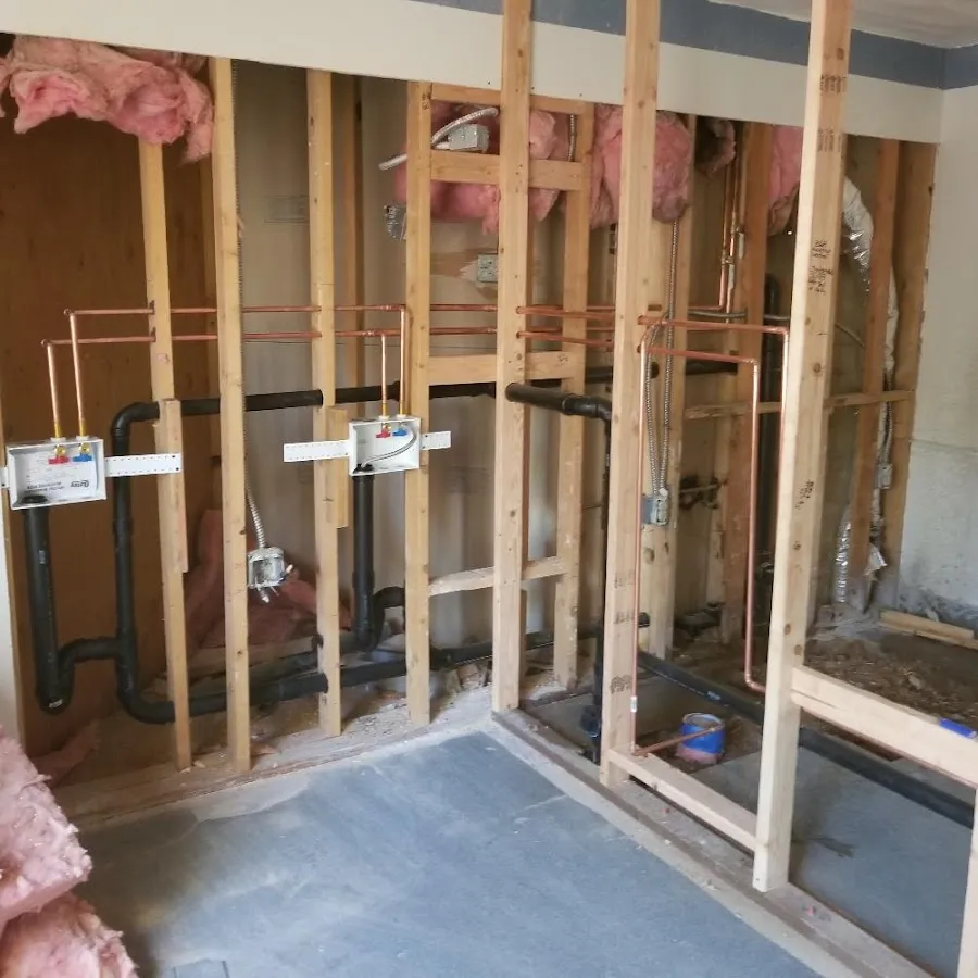 Copper pipe rough-in and plumbing installation in Ogden